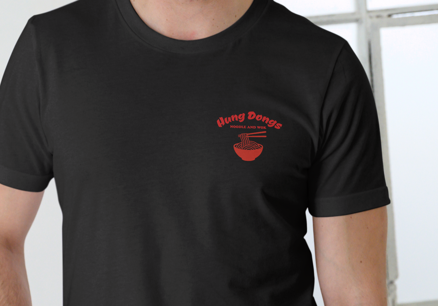 Hung Dongs Noodles and Wok, T-SHIRT, UNISEX, COTTON