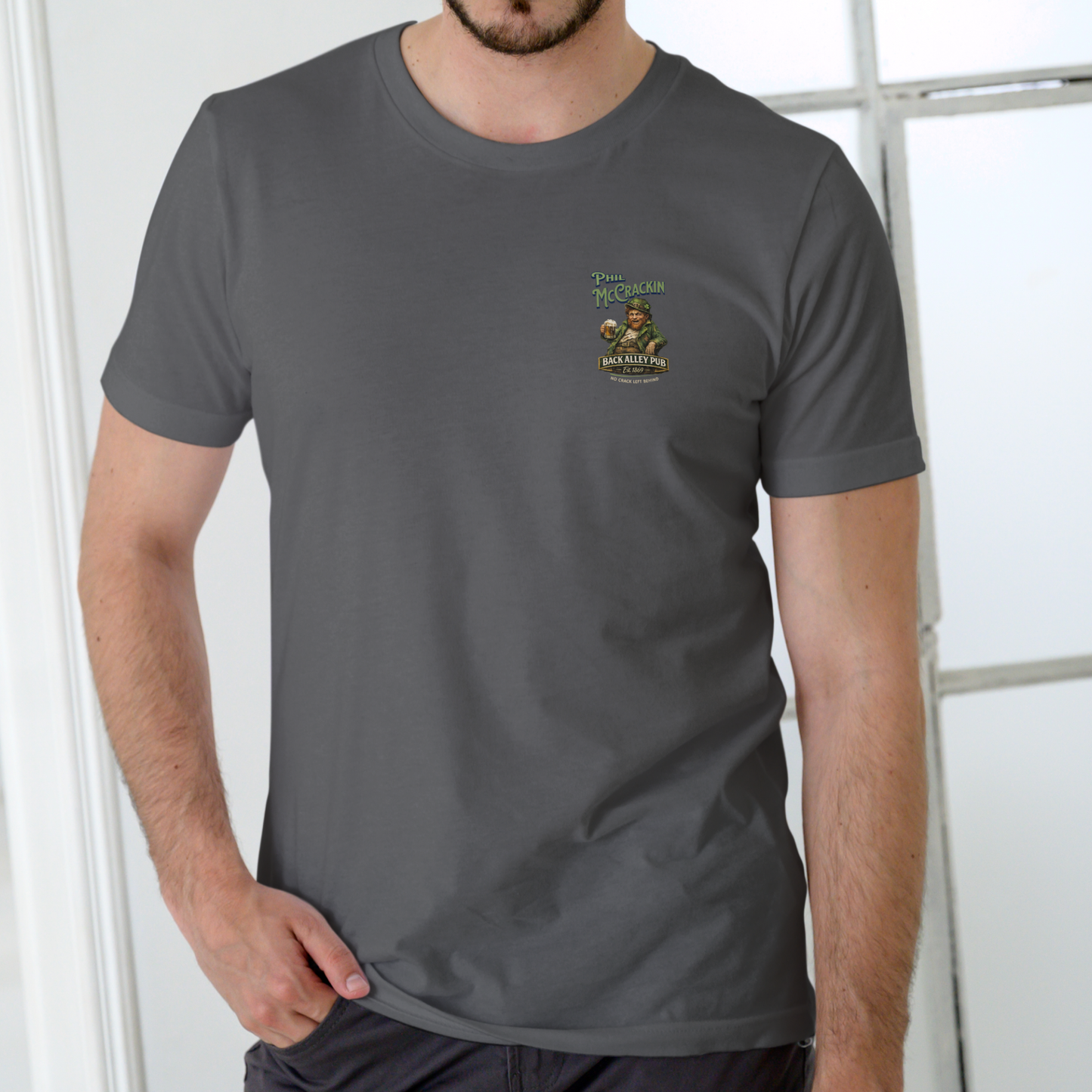 PHIL MCCRACKIN – Back Alley Pub T-Shirt! Unisex Cotton
