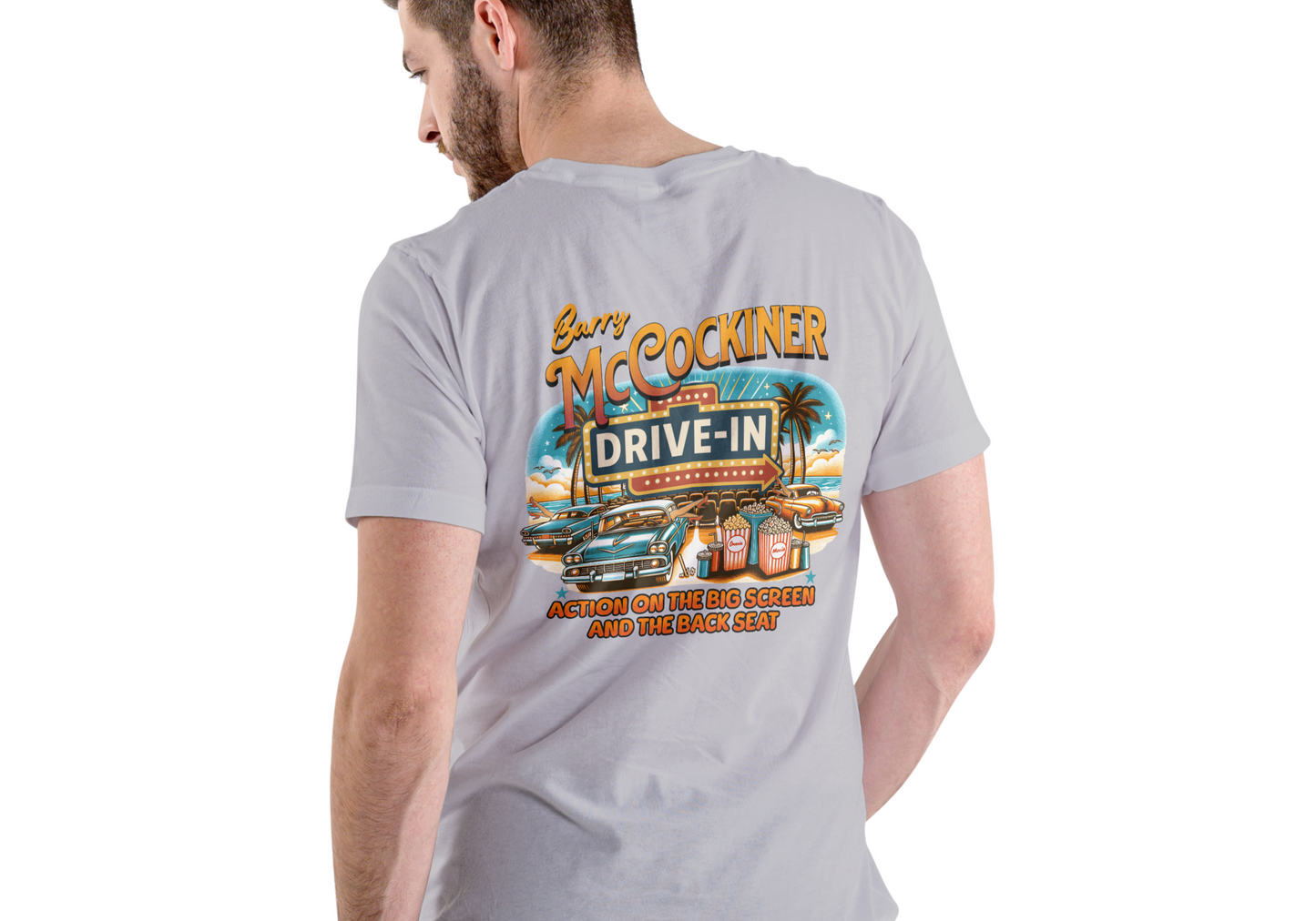 BARRY McCOCKINER DRIVE-IN, T-SHIRT, UNISEX, COTTON