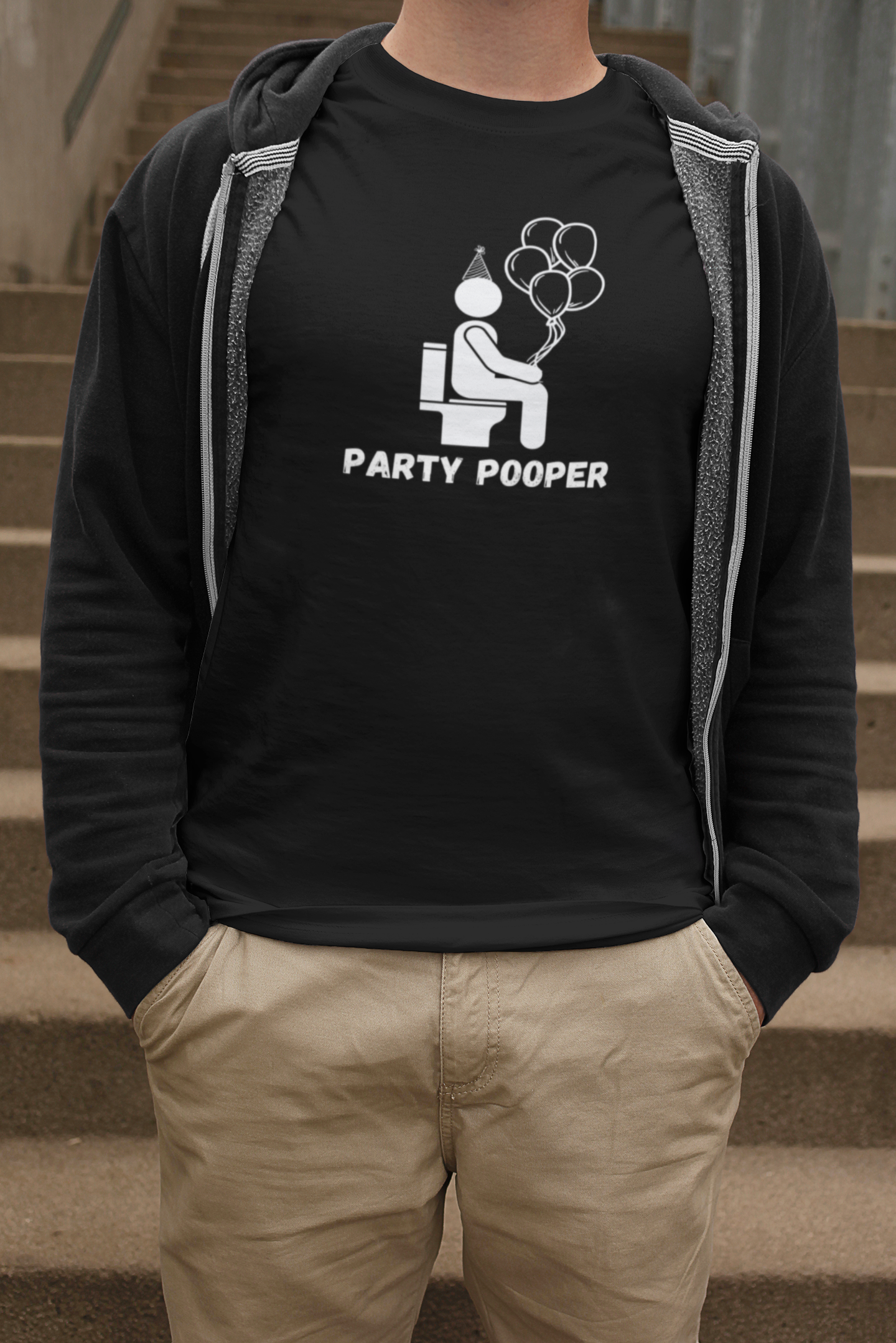 Funny short sleeve shirt, PARTY POOPER