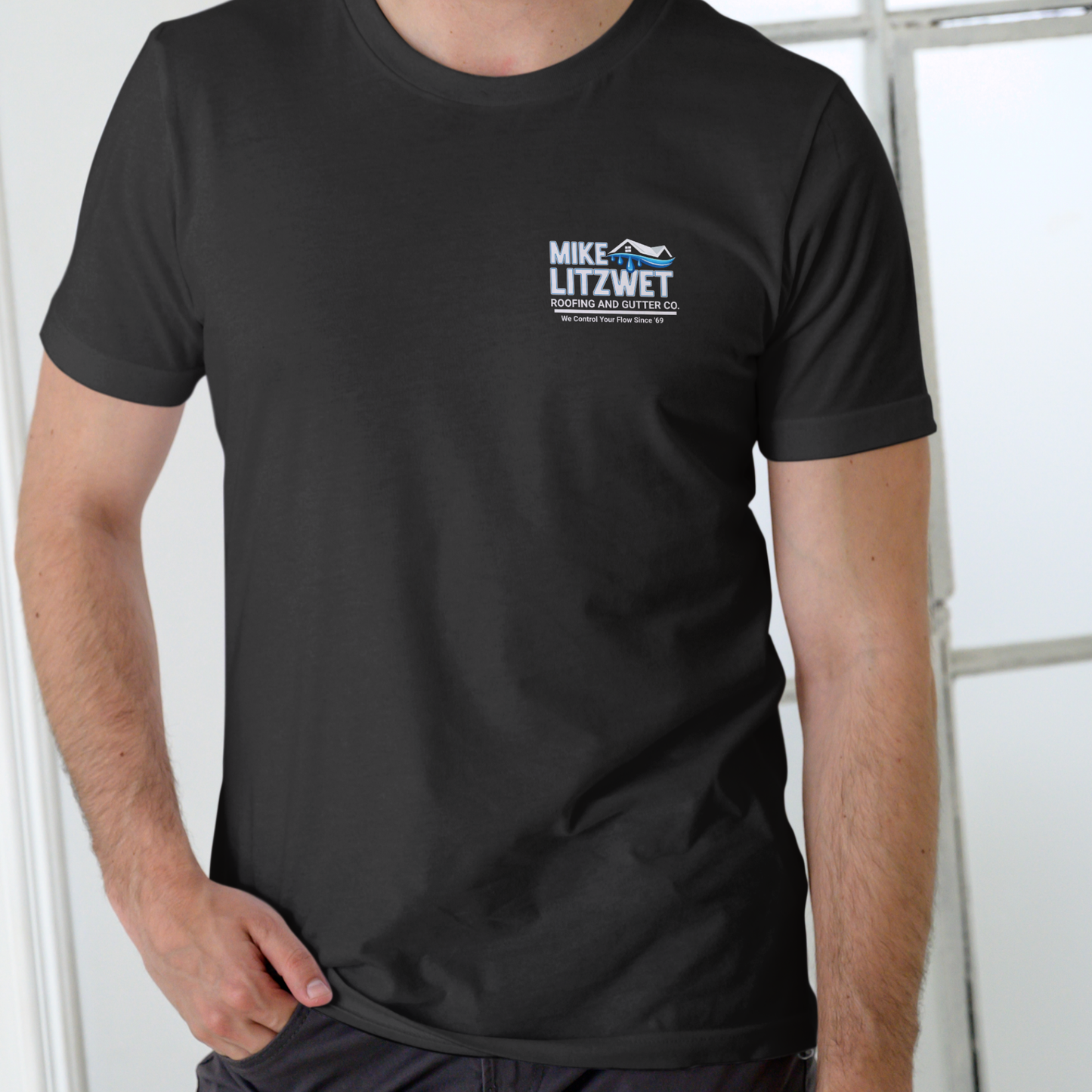 Mike Litzwet Roofing and Gutter Co. funny name T Shirt, Unisex Cotton