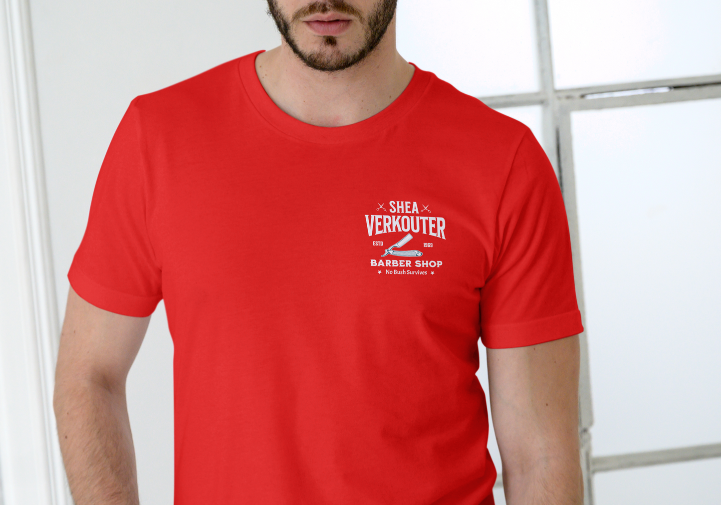 Shea Verkouter,Barber Shop, T-SHIRT, UNISEX, COTTON