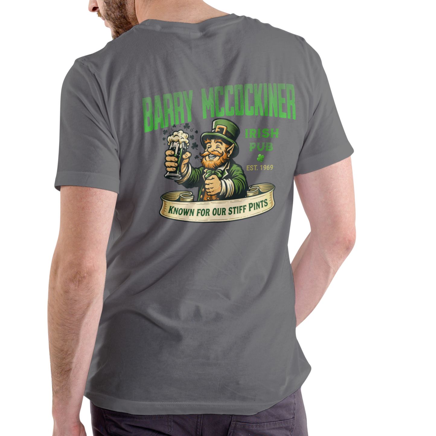 BARRY MCCOCKINER IRISH PUB – Funny Name Unisex Cotton T-Shirt (Men & Women)