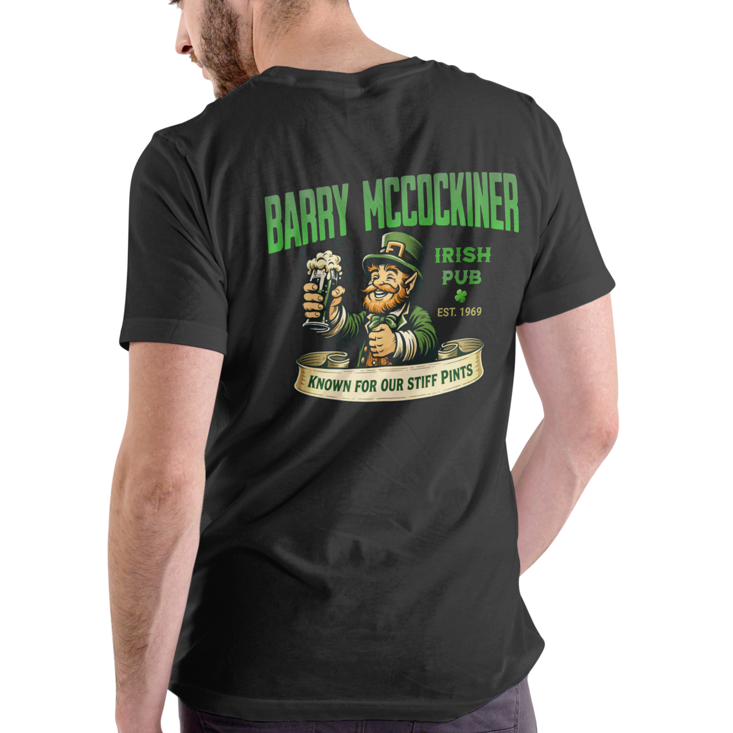 BARRY MCCOCKINER IRISH PUB – Funny Name Unisex Cotton T-Shirt (Men & Women)