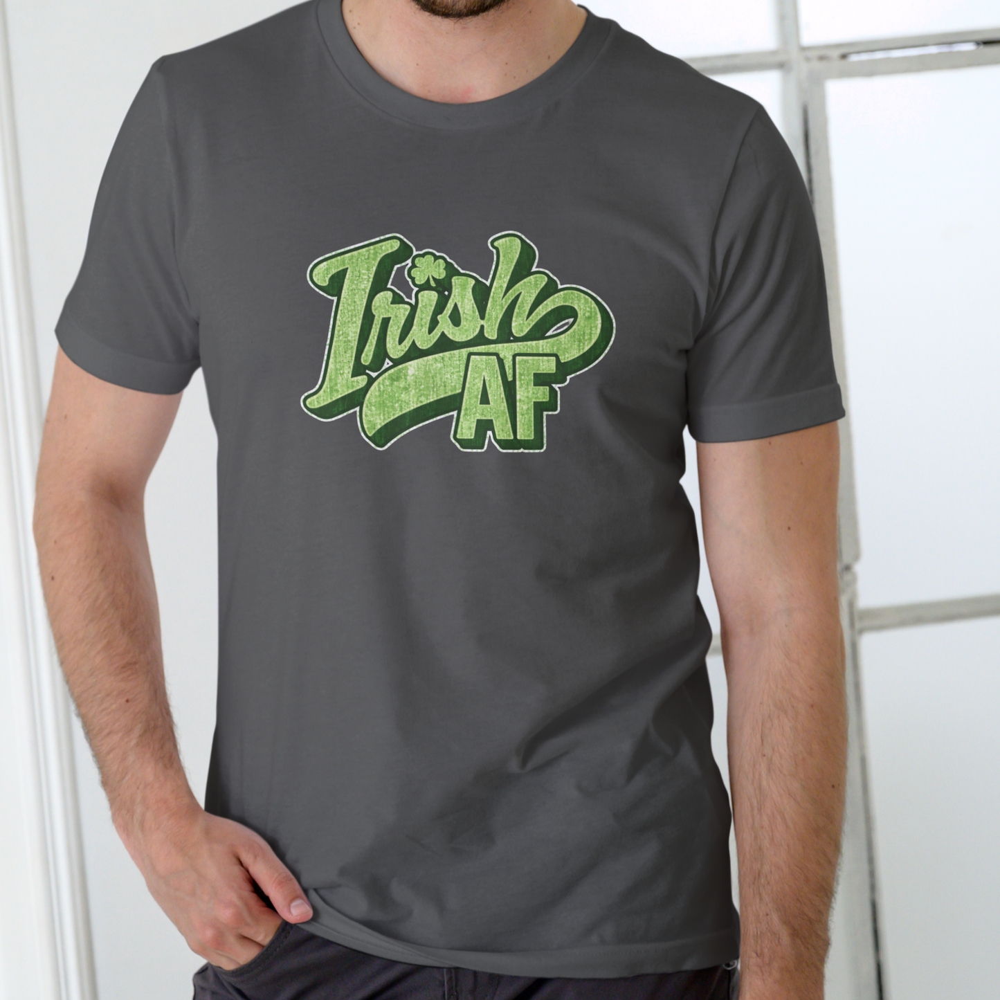 IRISH AF St Patricks Day T Shirt, Unisex Cotton