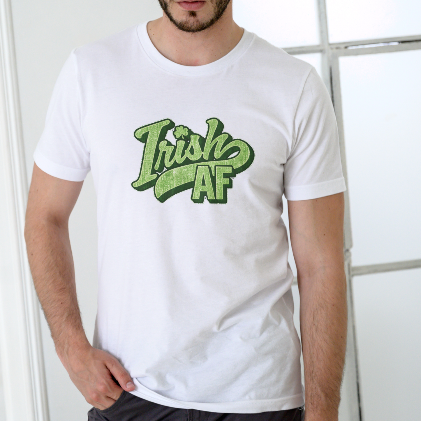IRISH AF St Patricks Day T Shirt, Unisex Cotton