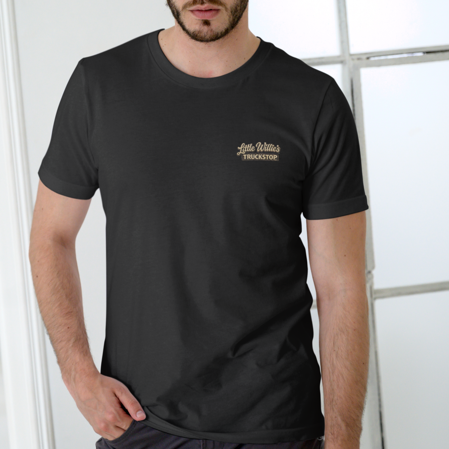 LITTLE WILLIES TRUCK STOP AND GLORY HOLE EMPORIUM Funny T Shirt, Unisex Cotton