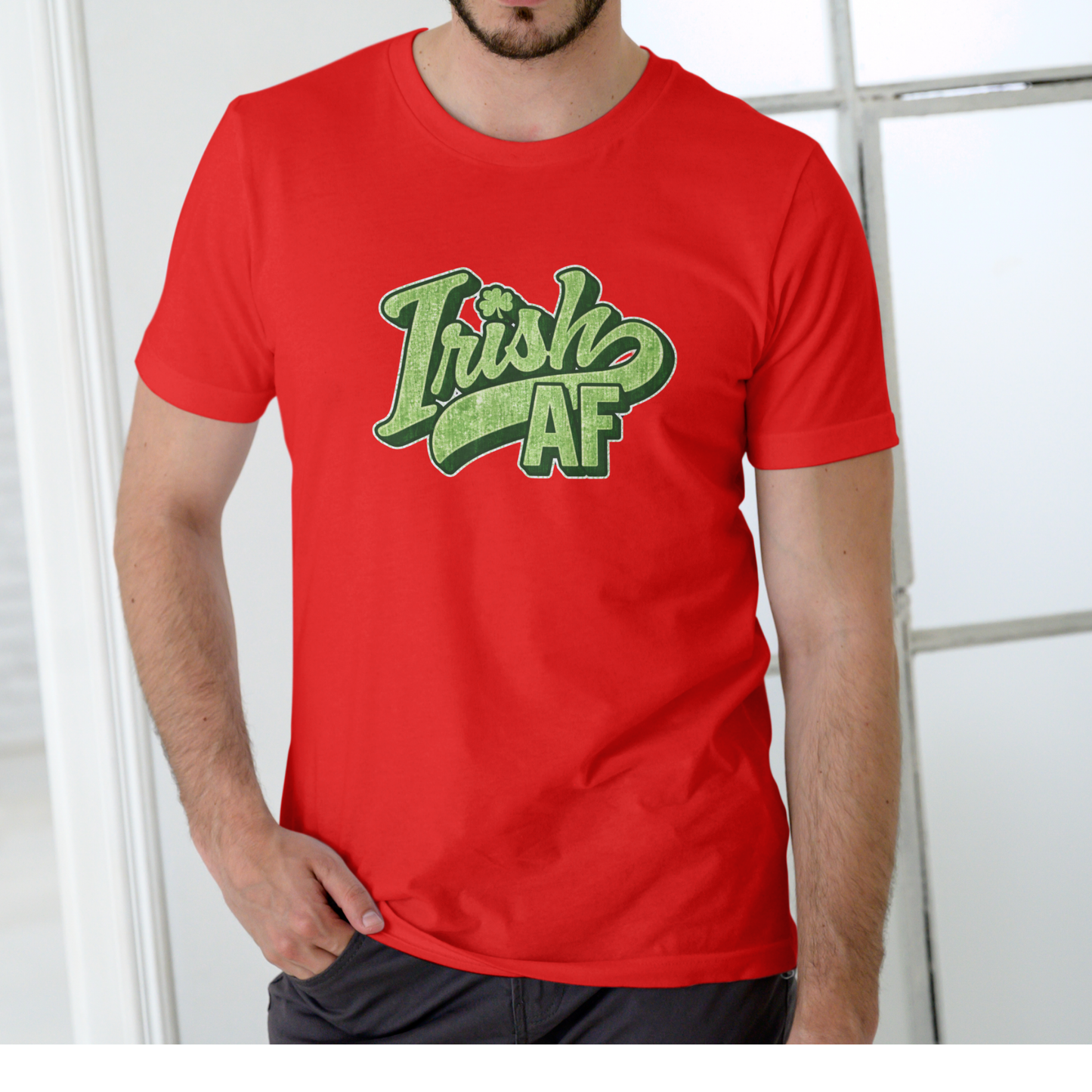 IRISH AF St Patricks Day T Shirt, Unisex Cotton