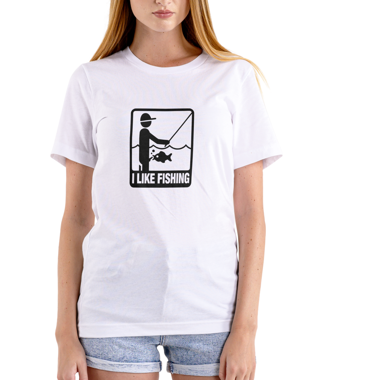 I LIKE FISHING – Funny Unisex Cotton T-Shirt