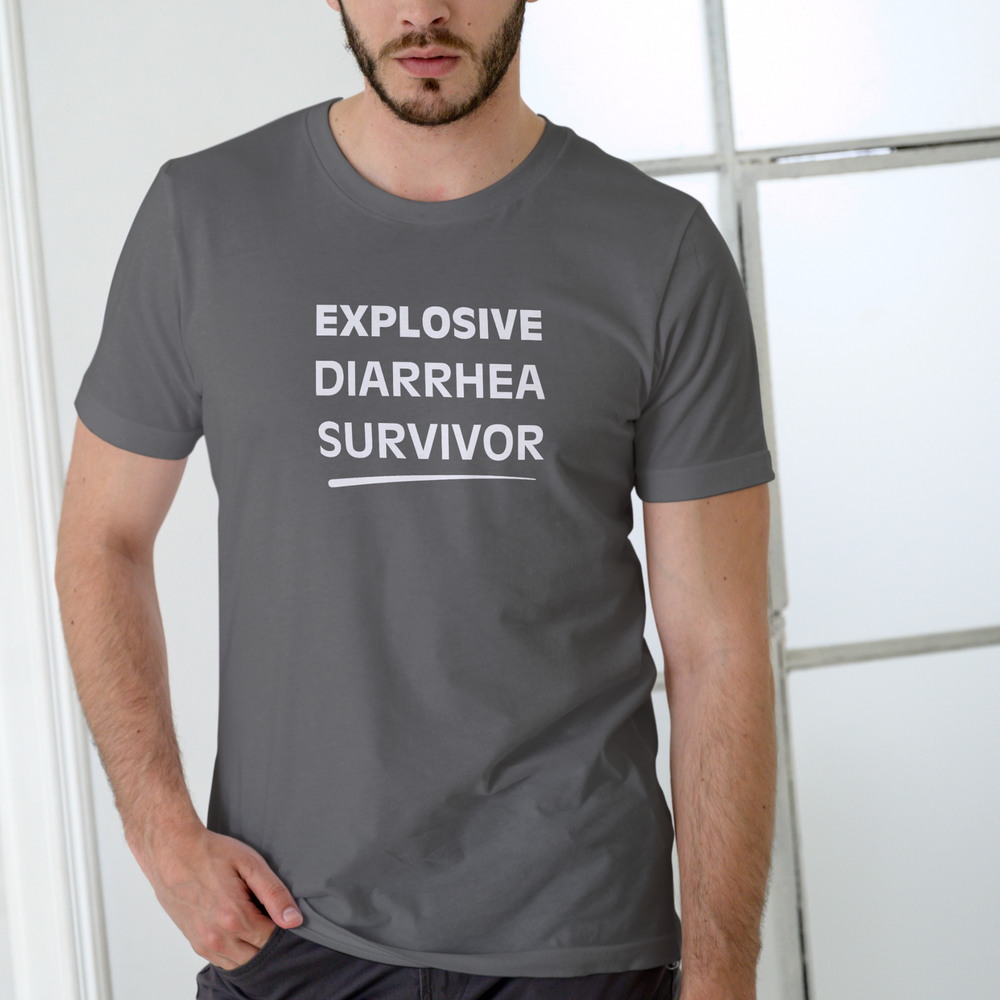 EXPLOSIVE DIARRHEA SURVIVOR Funny T-Shirt – Unisex Cotton Graphic Tee