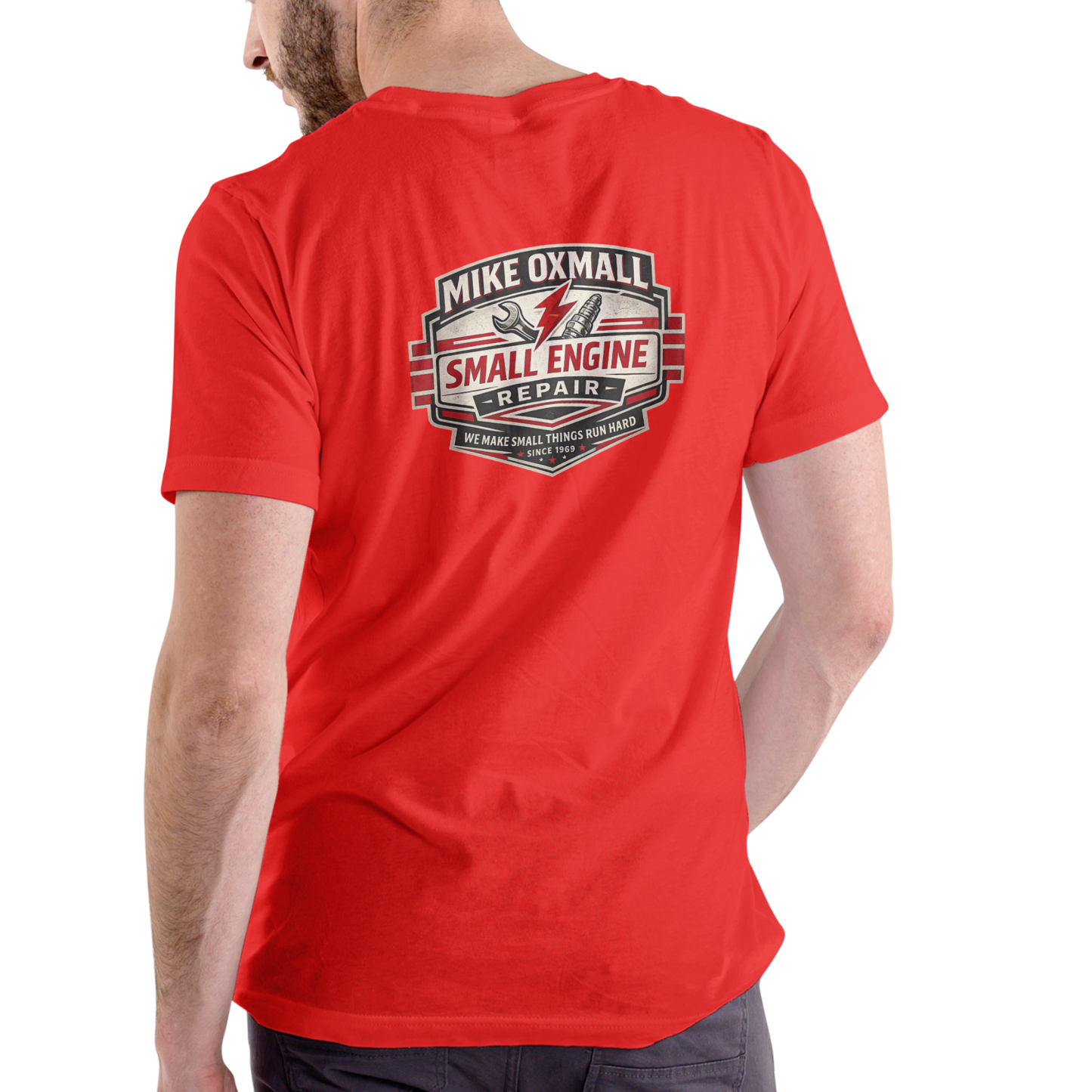 Mike Oxmall Small Engine Repair – Funny Name T-Shirt | Unisex Cotton Tee