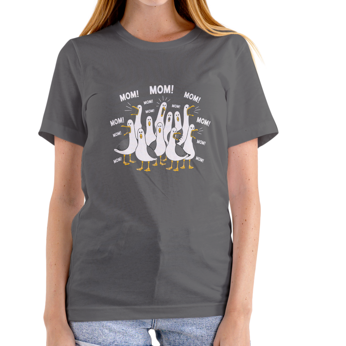 MOM, MOM, MOM Sea Gull T Shirt, Unisex Cotton