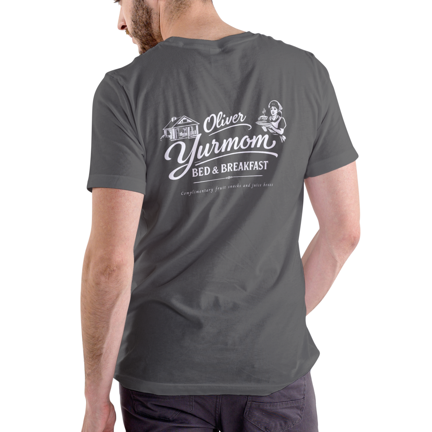 OLIVER YURMOM BED AND BREAKFAST, Funny T Shirt, Unisex Cotton