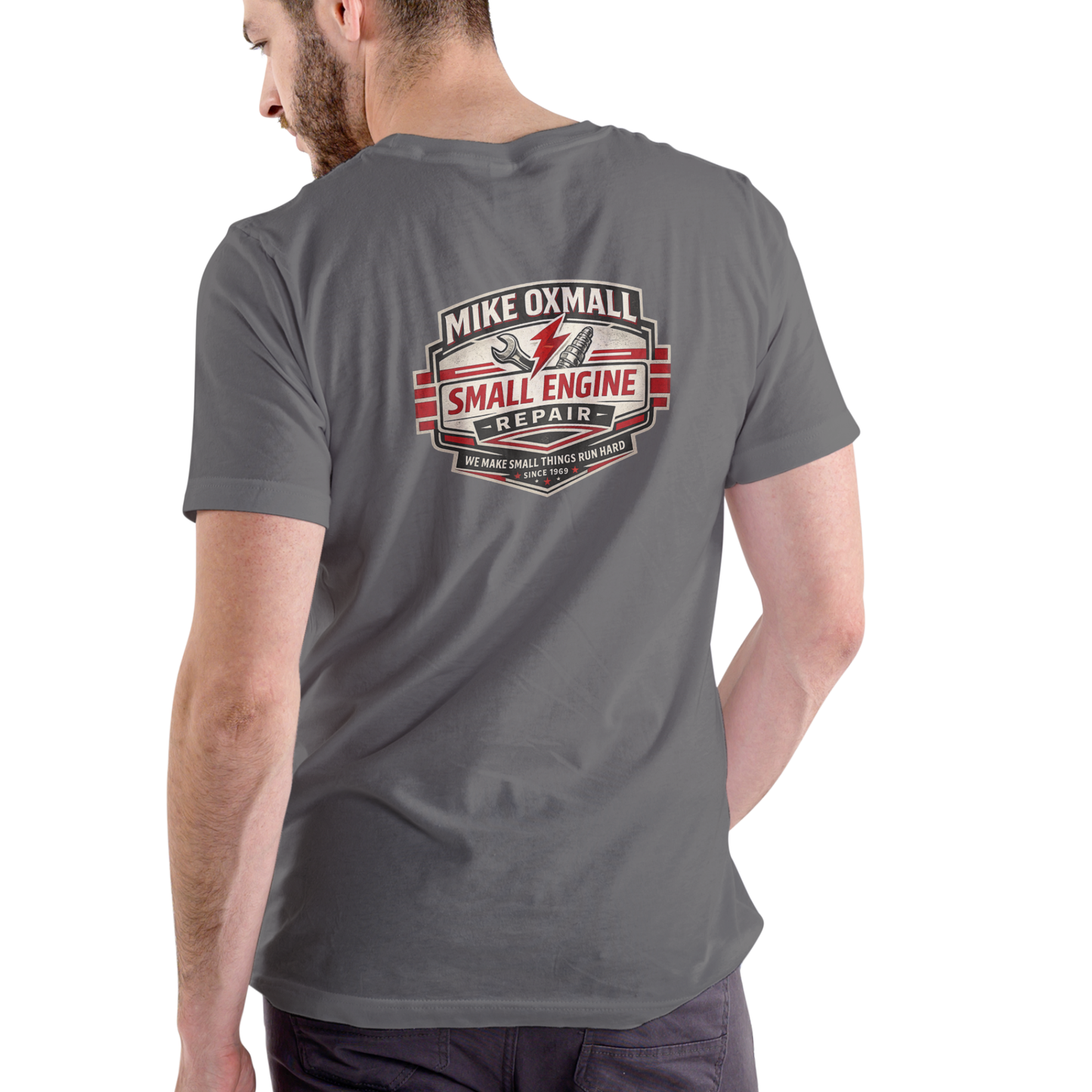 Mike Oxmall Small Engine Repair – Funny Name T-Shirt | Unisex Cotton Tee