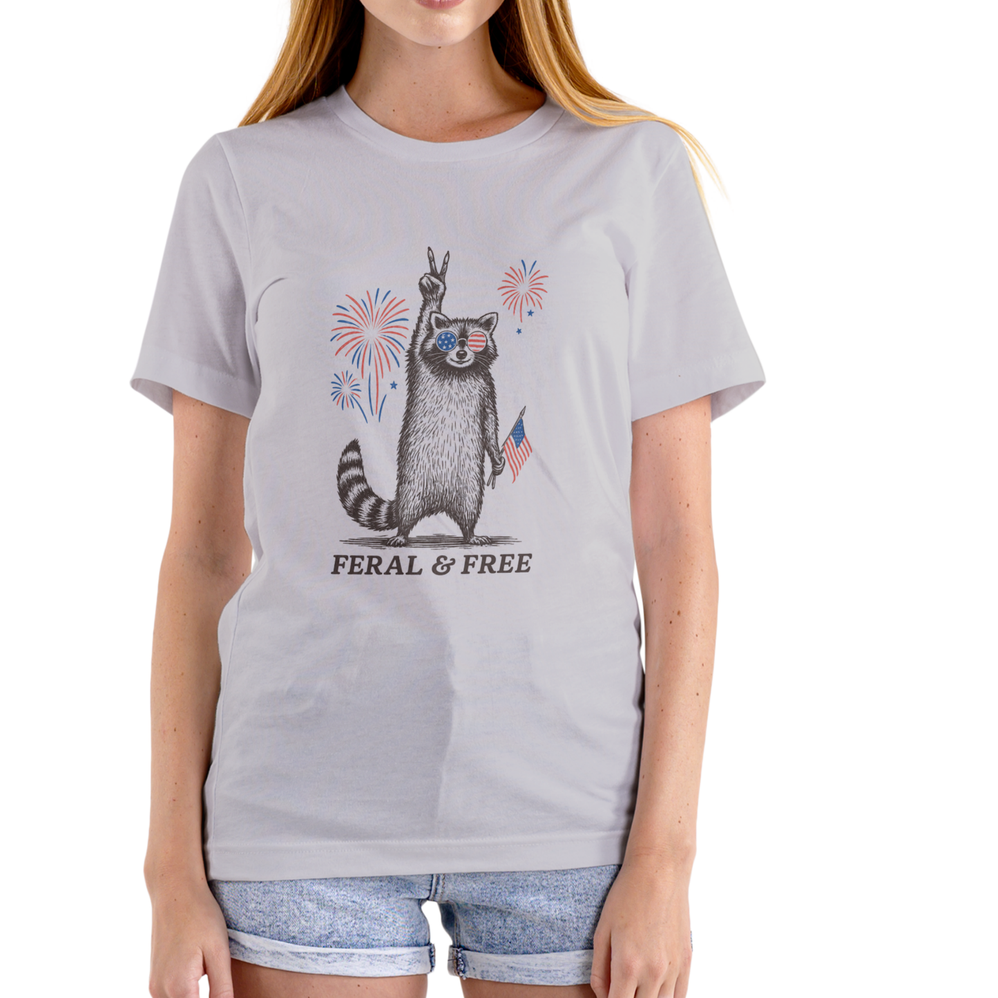 Feral and Free July 4th T-Shirt | Unisex Cotton Independence Day Tee for Men & Women