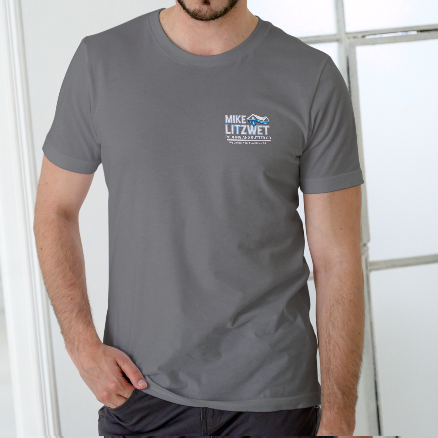 Mike Litzwet Roofing and Gutter Co. funny name T Shirt, Unisex Cotton