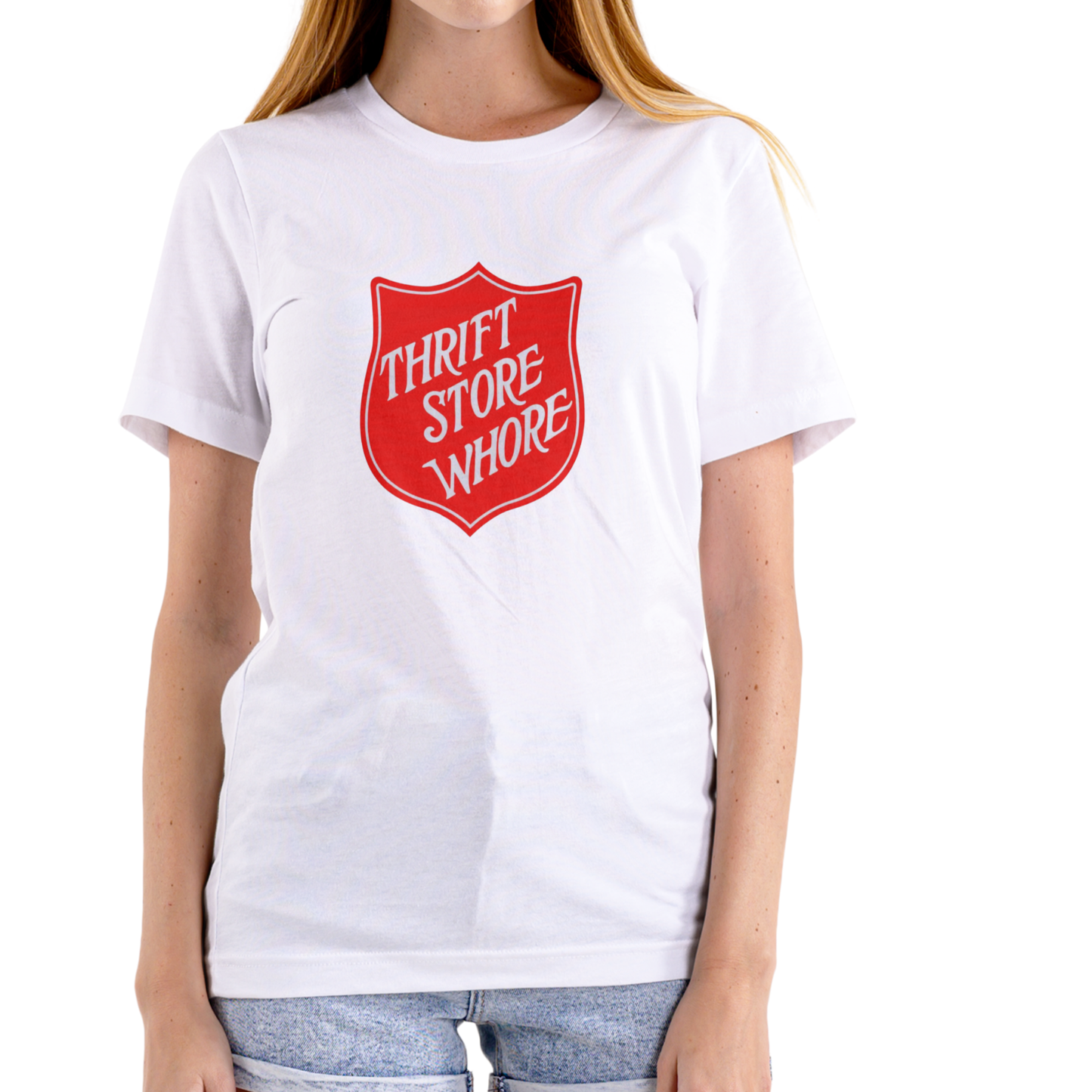 THRIFT STORE WHORE Funny T-Shirt, Unisex Cotton