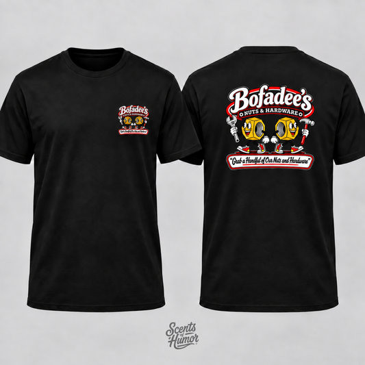 BOFADEES NUTS AND HARDWARE Funny T Shirt, Unisex Cotton