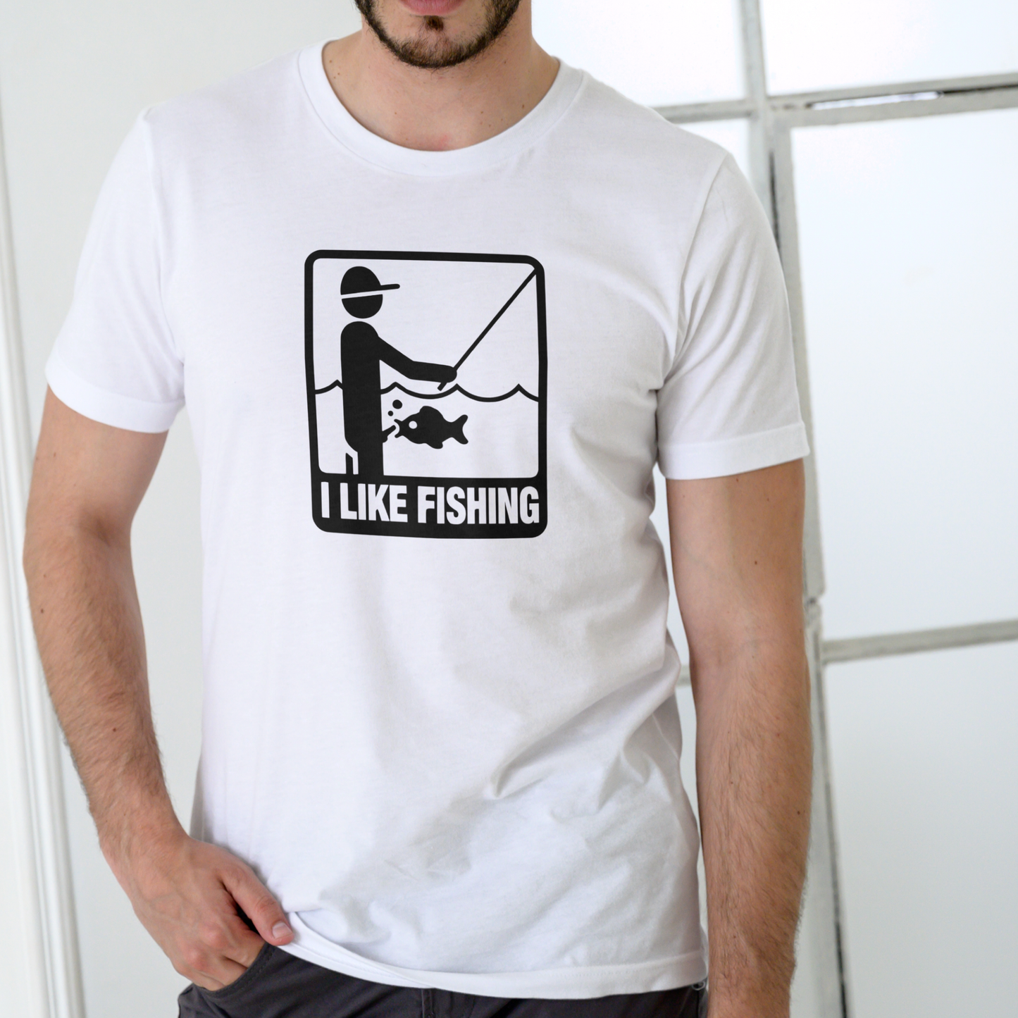 I LIKE FISHING – Funny Unisex Cotton T-Shirt