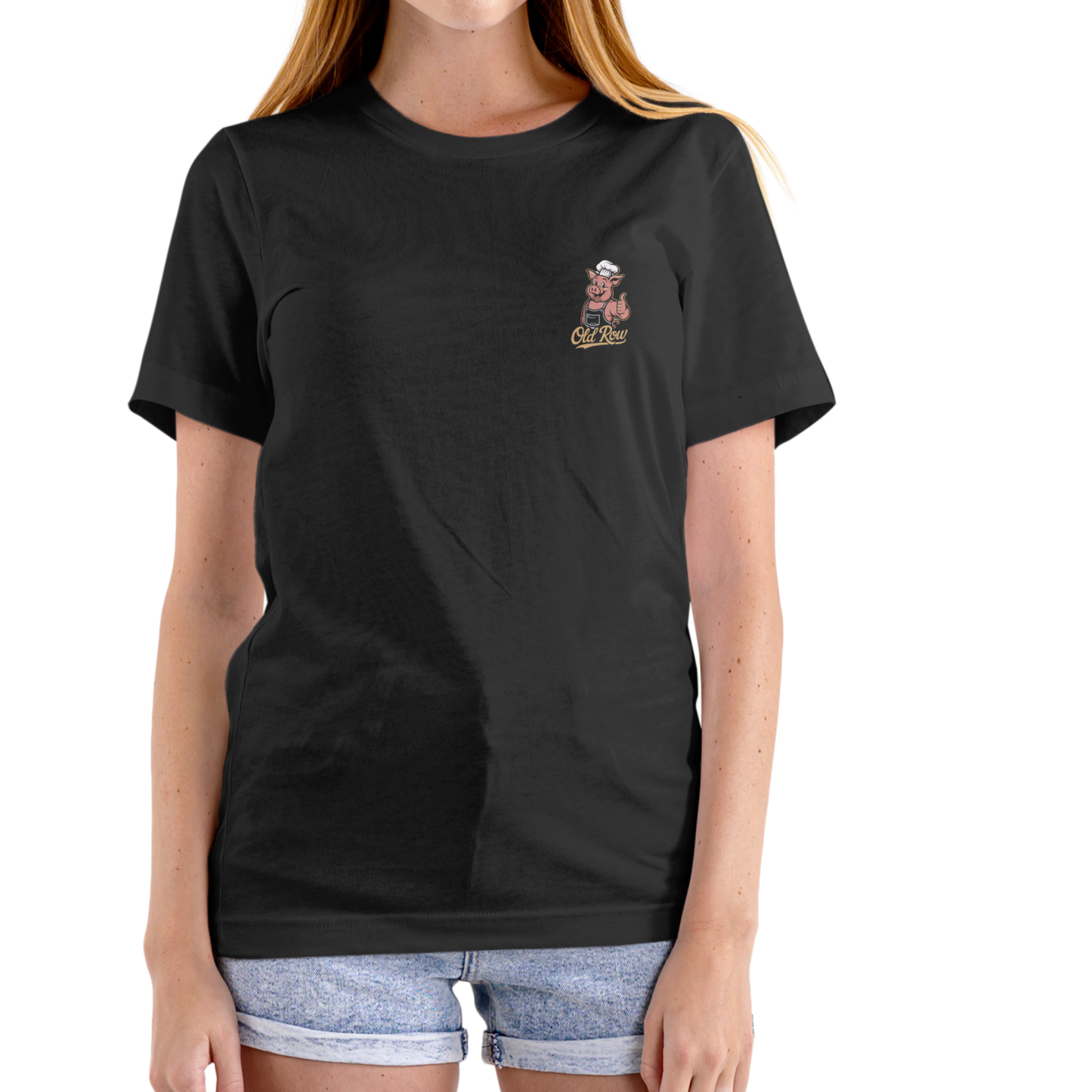 OLD ROW SMOKIN MEATS AND CLAPPIN CHEEKS Funny T Shirt, Unisex Cotton