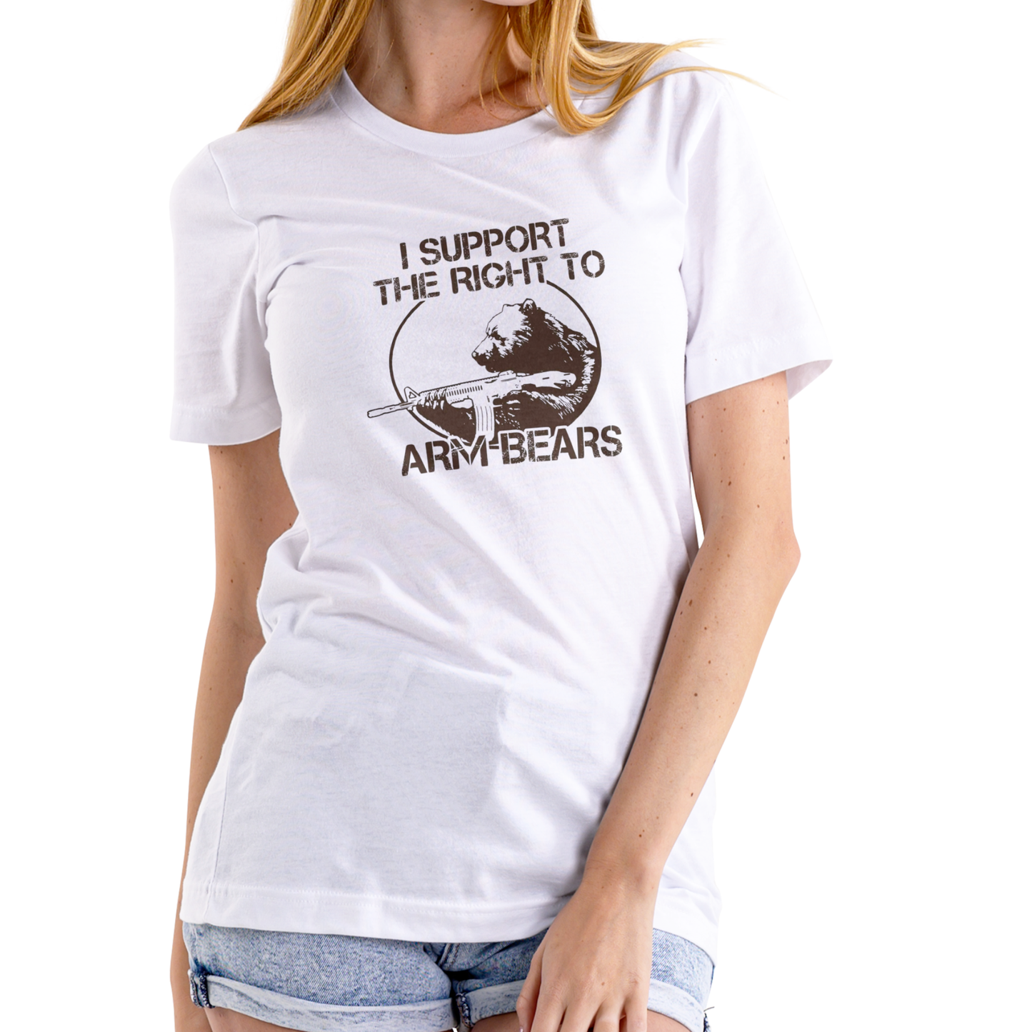 I SUPPORT THE RIGHT TO ARM BEARS – Funny 2nd Amendment T-Shirt (Unisex Cotton)
