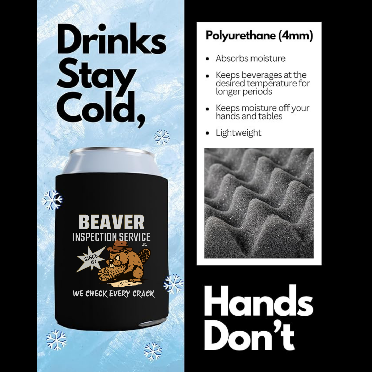 BEAVER INSPECTION SERVICE Funny Can Cooler