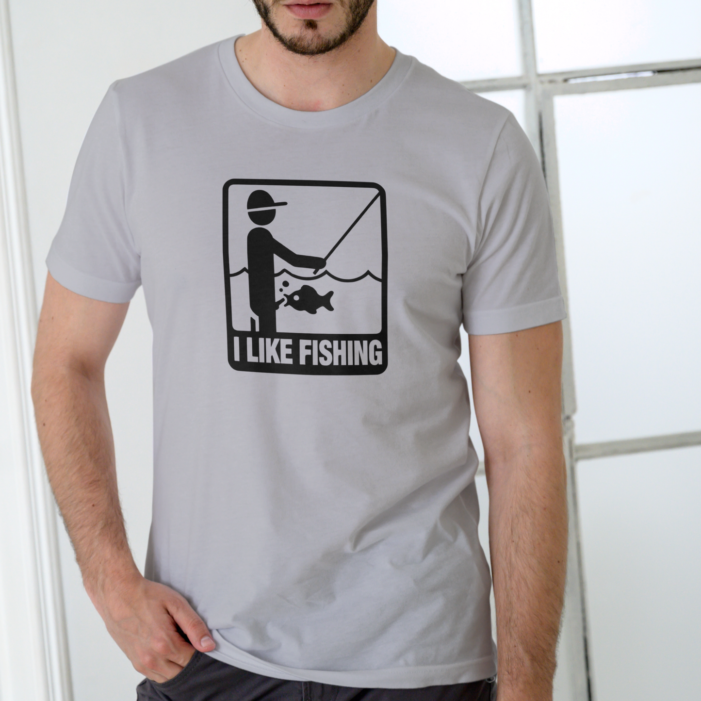 I LIKE FISHING – Funny Unisex Cotton T-Shirt