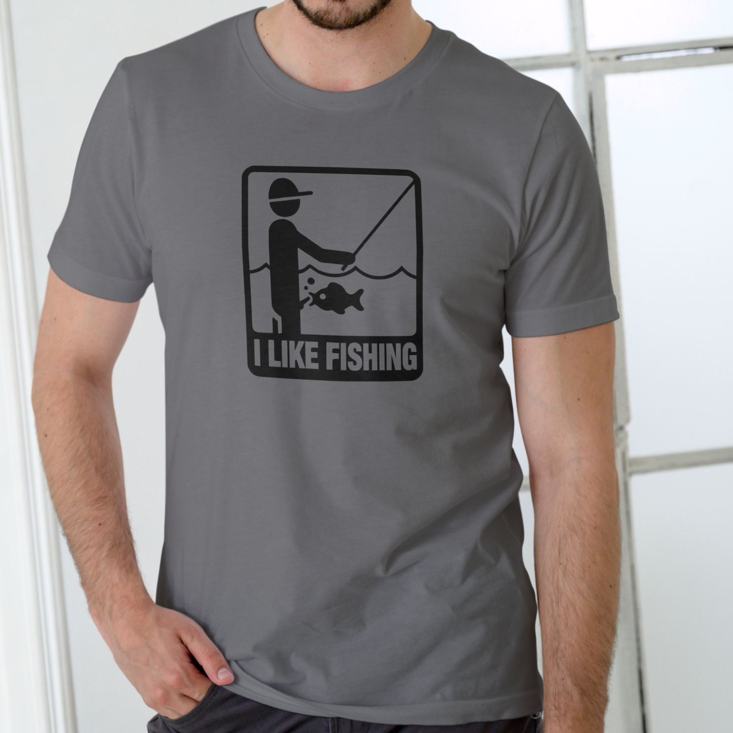 I LIKE FISHING – Funny Unisex Cotton T-Shirt