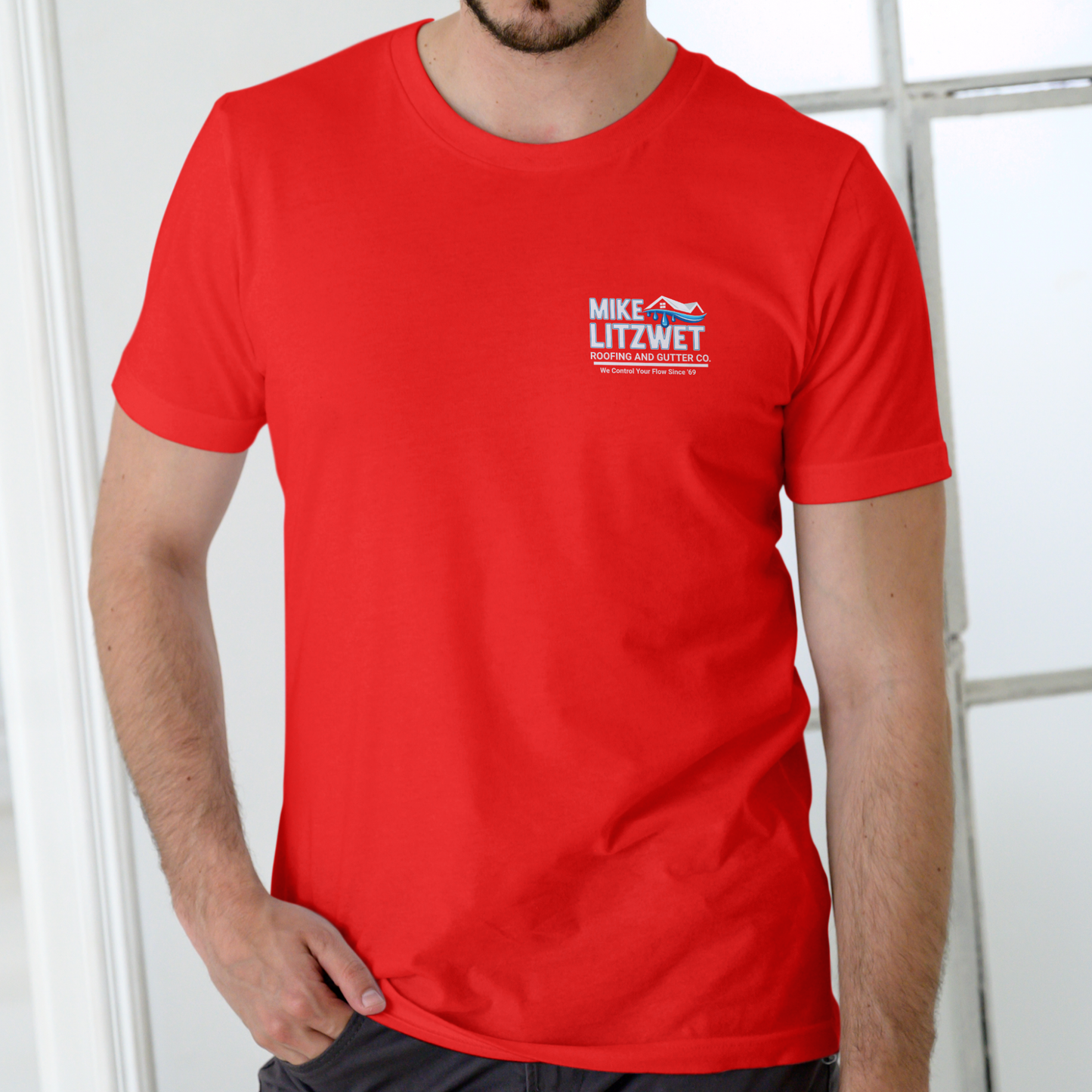 Mike Litzwet Roofing and Gutter Co. funny name T Shirt, Unisex Cotton