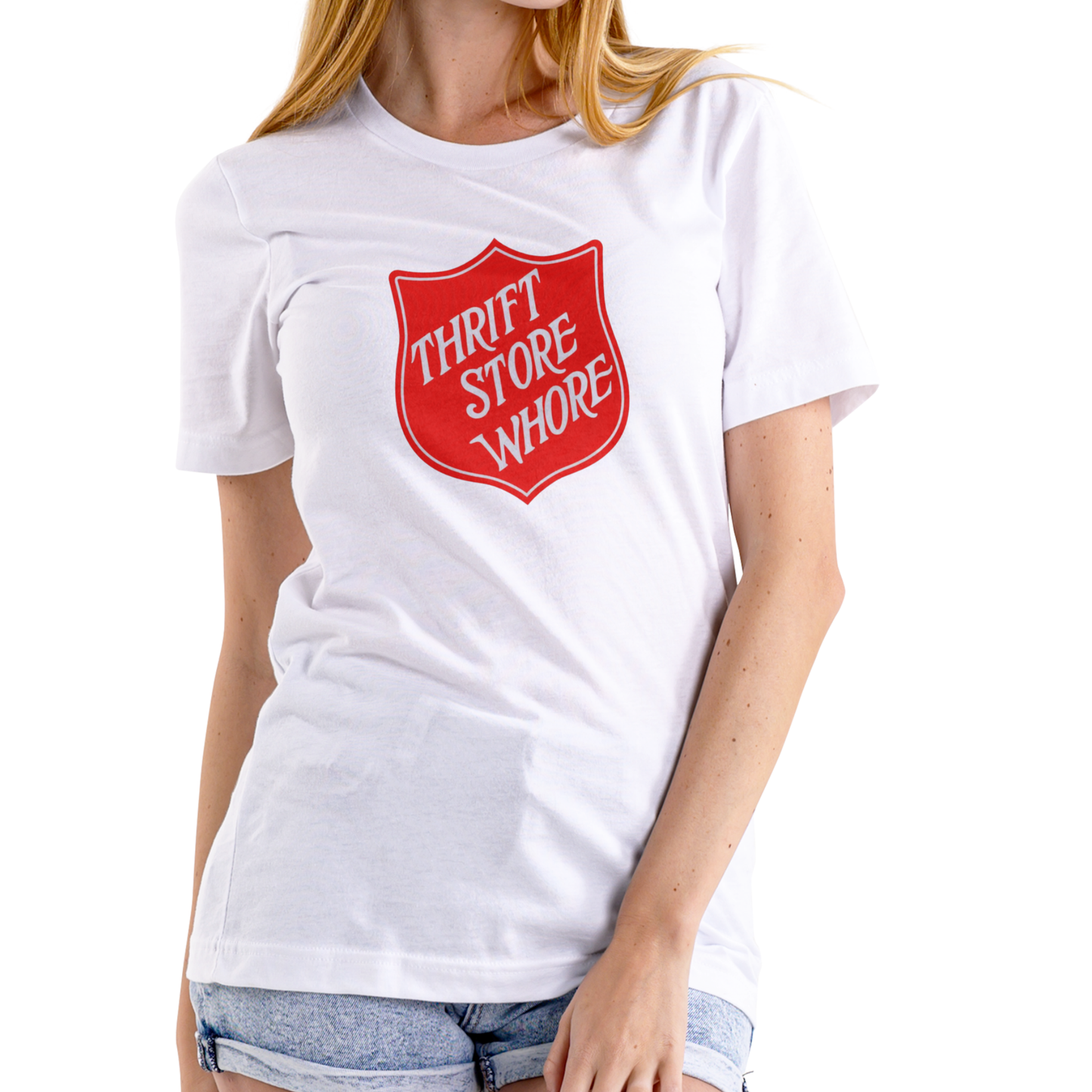 THRIFT STORE WHORE Funny T-Shirt, Unisex Cotton