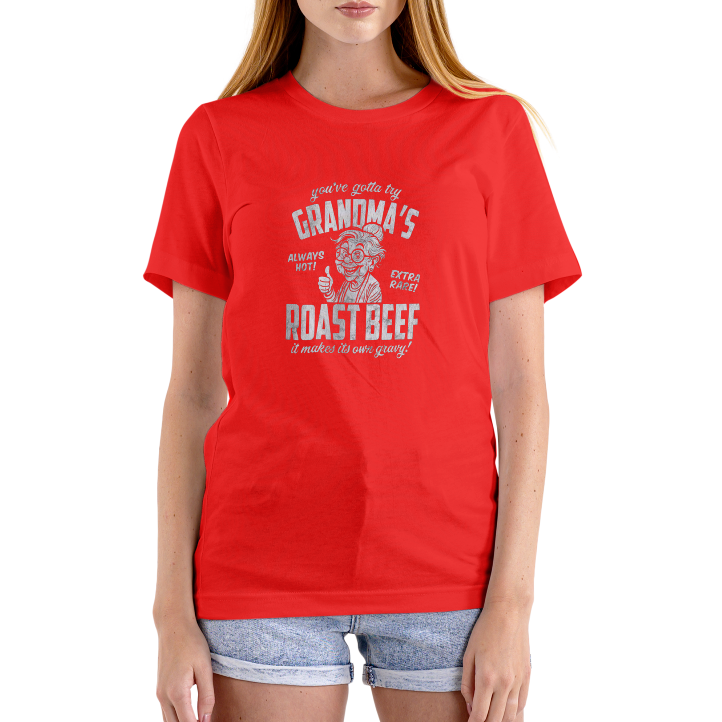 GRANDMAS ROAST BEEF Funny T Shirt, Unisex Cotton