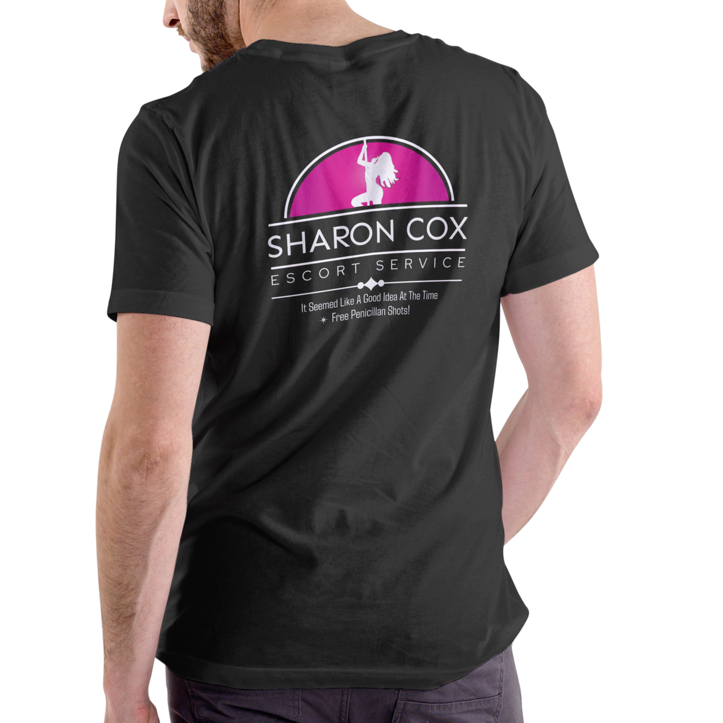SHARON COX ESCORT SERVICE Funny name T Shirt, Unisex Cotton