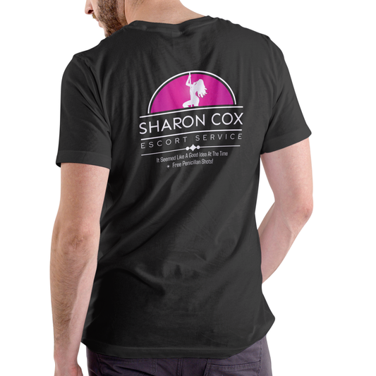 SHARON COX ESCORT SERVICE Funny name T Shirt, Unisex Cotton