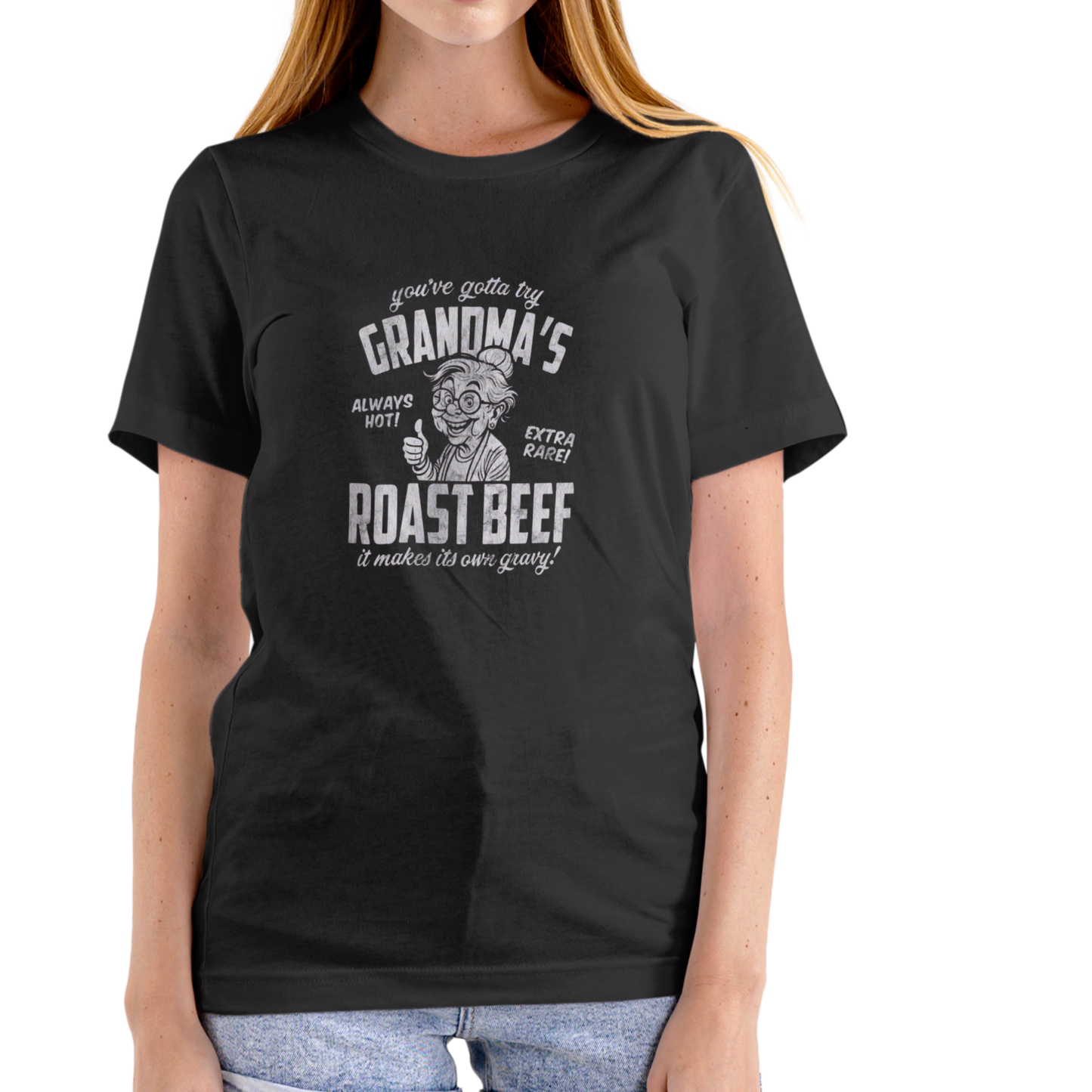 GRANDMAS ROAST BEEF Funny T Shirt, Unisex Cotton