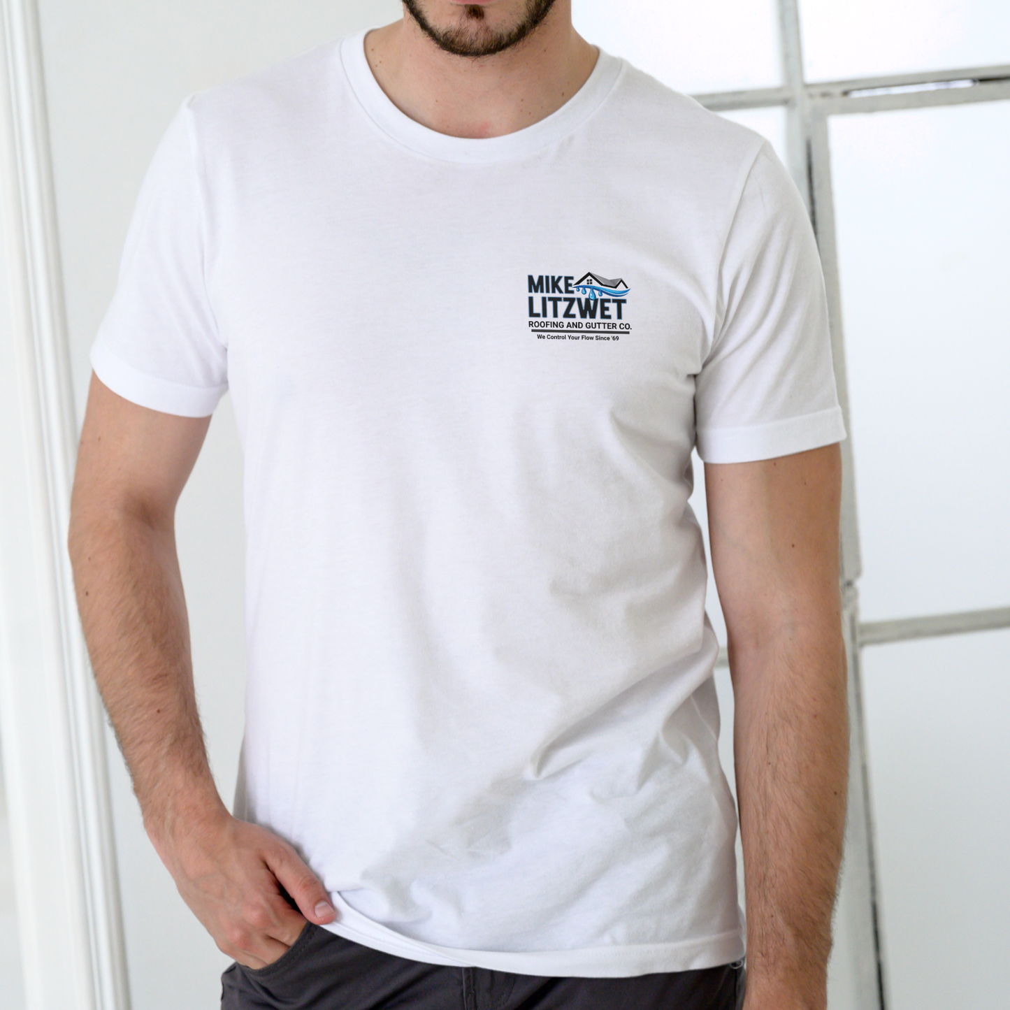 Mike Litzwet Roofing and Gutter Co. funny name T Shirt, Unisex Cotton